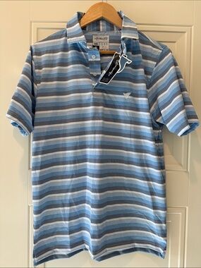 PGA Blue and White Striped Men's Polo NWT